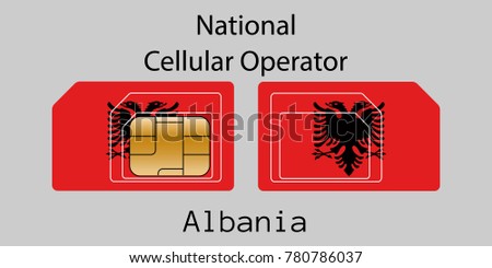 Stock photo: Albania Mobile Operator Sim Card With Flag Vector Illustration