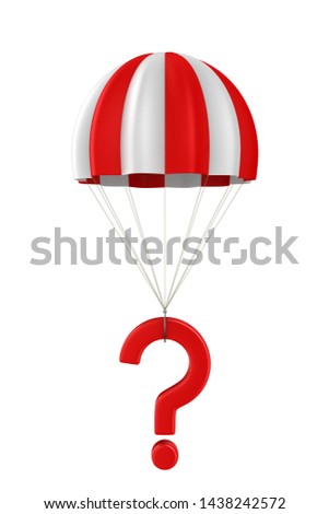 Сток-фото: Question And Parachute On White Background Isolated 3d Illustra