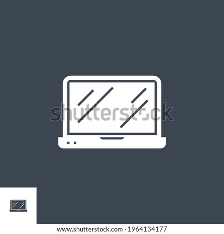 Сток-фото: Laptop Flat Related Vector Glyph Icon