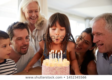 Zdjęcia stock: Grandmother And Granddaughter With Birthday Cake