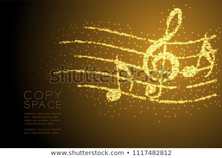 Сток-фото: Abstract Music Key Sign Gold Color