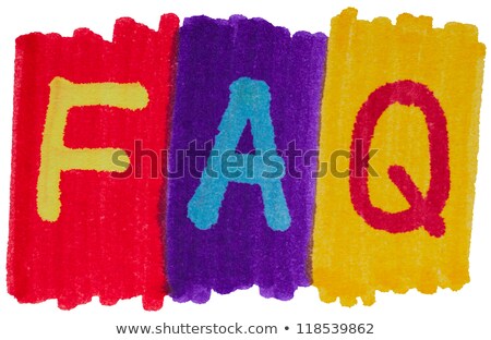 Foto stock: Faq Frequently Asked Questions In Bright Marker Ink Colors