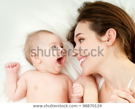 Foto stock: Adre · con · bebé · jugar · 2