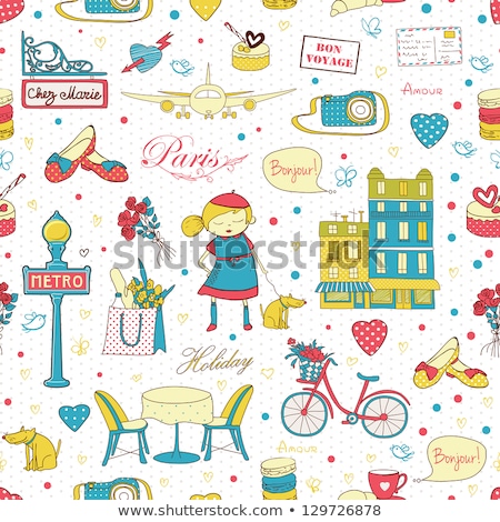 Stock photo: Sketch Bicycle Vector Vintage Seamless Pattern