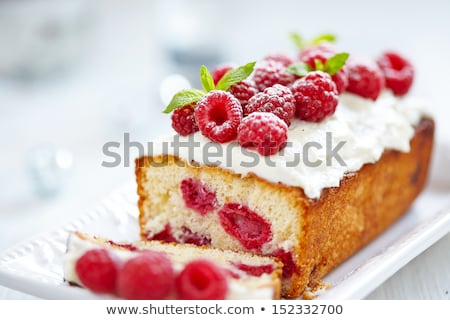 Сток-фото: Fresh Raspberries And Pound Cake