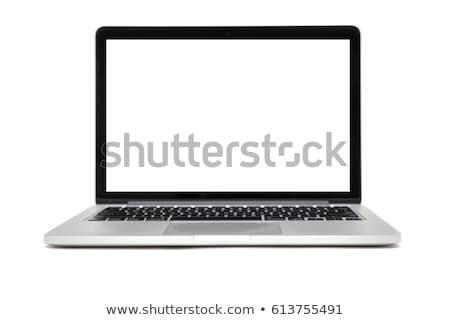 Stock foto: Eißer · Laptop · lokalisiert · auf · weißem · Hintergrund