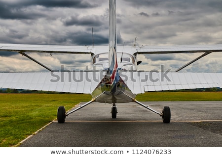 Stock photo: The Cessna 172 Single Propeller Airplane Flying In Sky