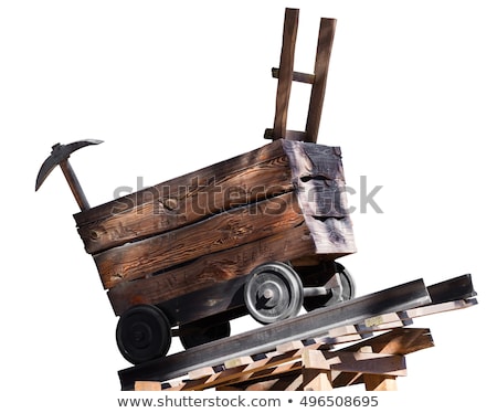 Stock foto: Wooden Trolley With A Pick