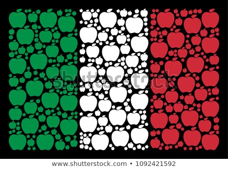 ストックフォト: Apple Italy Flag Italian National Fruit Vector Illustration