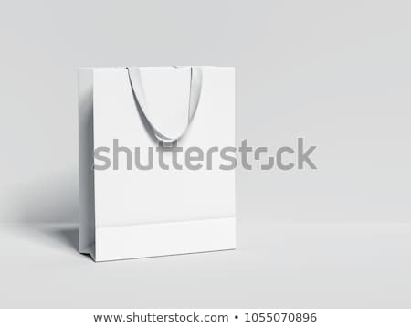 Zdjęcia stock: Black Shopping Bag With White Handles 3d Rendering