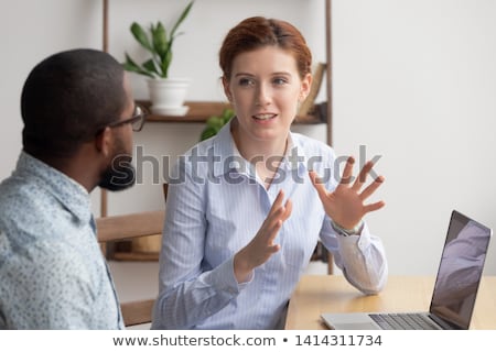 Zdjęcia stock: Two Businesspeople Having Conversation
