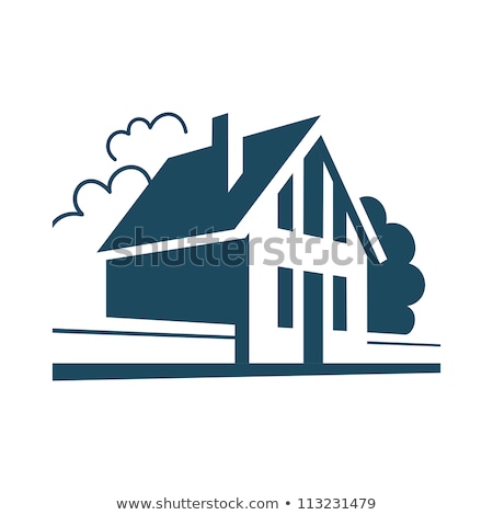 Stock foto: Black Perspective House Icon Vector