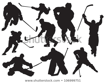 Stok fotoğraf: Silhouette Ice Hockey Player