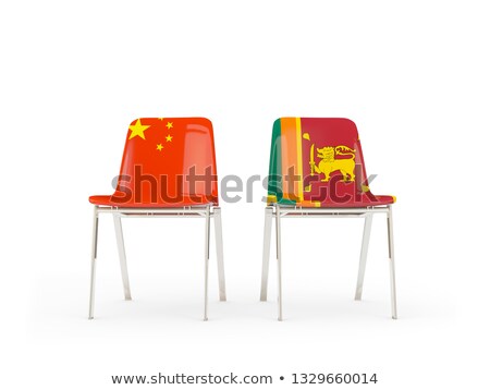 Сток-фото: Two Chairs With Flags Of China And Sri Lanka