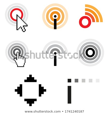 Zdjęcia stock: Hand Mouse Pointer With Wifi Sign Black Isolated Vector Icon