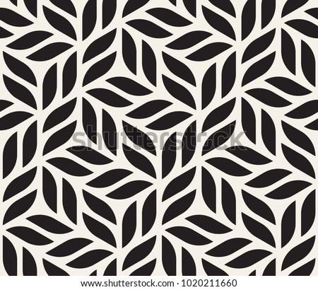 Stock photo: Weave Seamless Pattern Stylish Repeating Texture Black And White Geometric Vector Illustration
