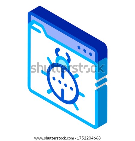 Сток-фото: Beetle Bug Code Mistake Or Virus Isometric Icon Vector Illustration