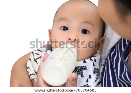 Stock foto: Newborn Baby Eating Breast Milk