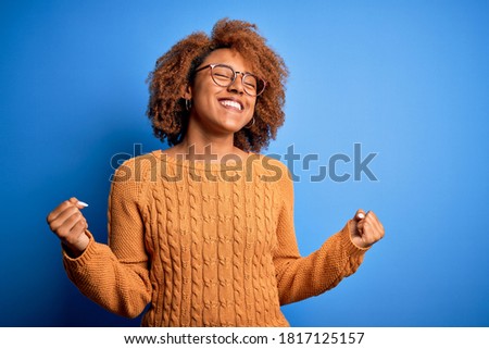 Сток-фото: Young African American Business Woman Jumping Success Concept