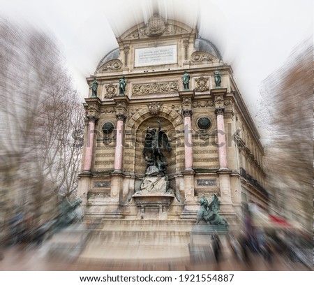 Stockfoto: Arch Of Saintes France With Fountain