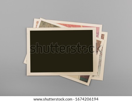 Foto stock: Old Vintage Paper With Grunge Frames For Photos