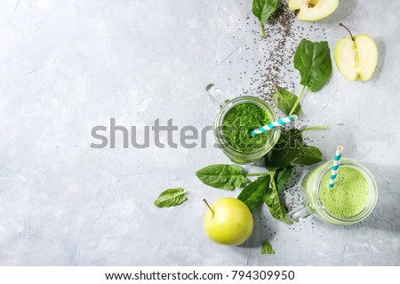 Stock fotó: Healthy Green Smoothie And Ingredients