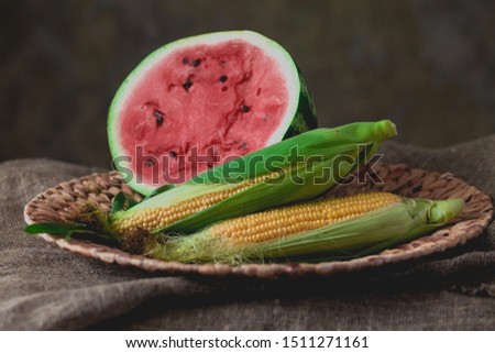 Stock photo: Sliced Corn Cobs On A White Background Isolated Decorative Frame Food Background Copy Space Co