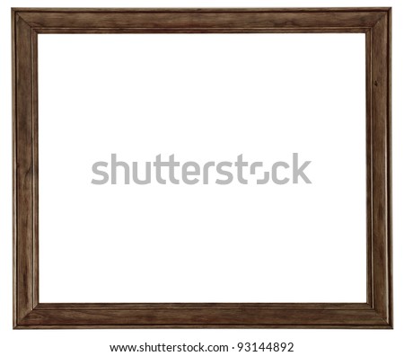 Foto stock: Rectangle Old Gilded Golden Wooden Frame Isolated On White Backg