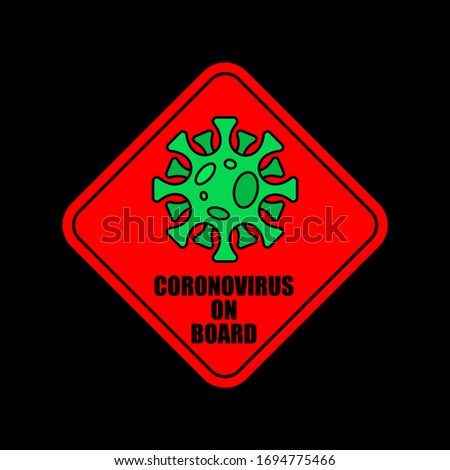 Stok fotoğraf: 2019 Ncov On Car Sticker Quarantine Coronavirus On Board Pande