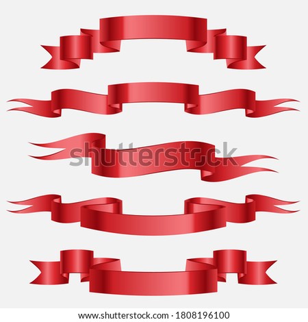 [[stock_photo]]: Set Of 10 Bright Red Elegant Tapes On White