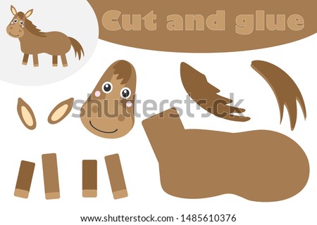 Stok fotoğraf: Cut Parts Of The Image And Glue On The Paper Vector Illustration Mushroom