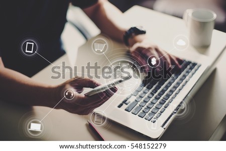 Stock photo: Online Banking Mobile Payment Pay Per Click Money Transfer Concept Flat Design Style Vector Illu