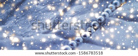 Stock photo: Winter Holiday Jewellery Fashion Pearl Necklace On Fur Backgrou