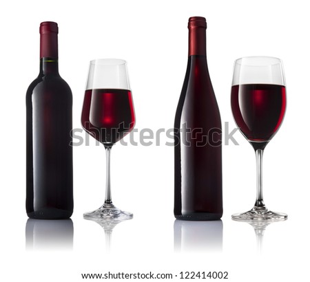Foto stock: Two Glasses Of Red Wine Organic Beverage Product