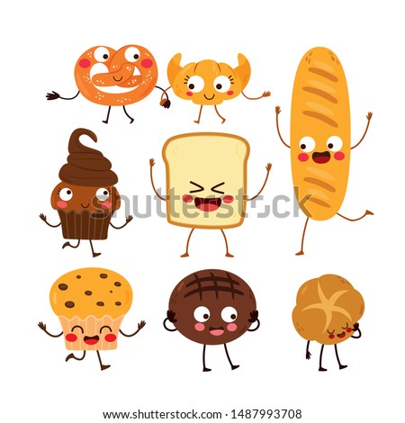 Stock photo: Vector Set Of Bread Cartoon