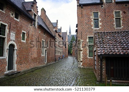 Foto stock: Houses In The Old Quarter Begijnhof In Leuven