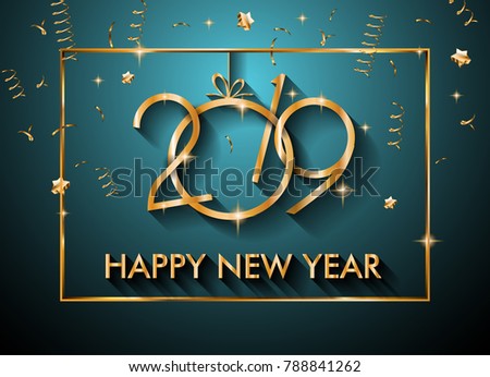 Stock foto: 2018 And 2019 Happy New Year Backgrounds For Your Seasonal Flyer