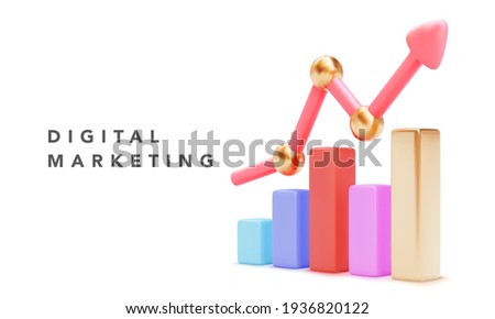 ストックフォト: 3d Chart Diagram Business Presentation Realistic Vector Illustration Design Concept Set Of Infogra