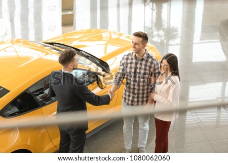 Zdjęcia stock: Salesman And Client In Car Showroom