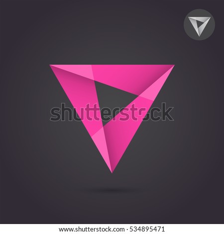 Stock fotó: Letter A Or Delta Pyramid Geometric Triangle With Three Stripes Logo Design Trinity Concept Busine