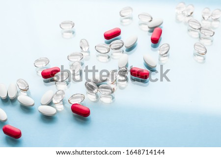 Stock photo: Pills And Capsules For Diet Nutrition Anti Aging Beauty Supplem