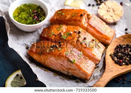 Stock photo: Grilled Salmon Steak