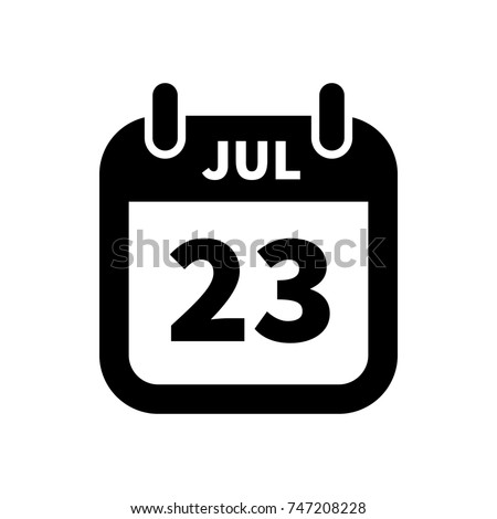 Stock photo: Simple Black Calendar Icon With 23 July Date Isolated On White