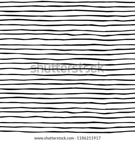 ストックフォト: Seamless Wavy Hand Drawn Stripes Pattern Repeating Vector Texture