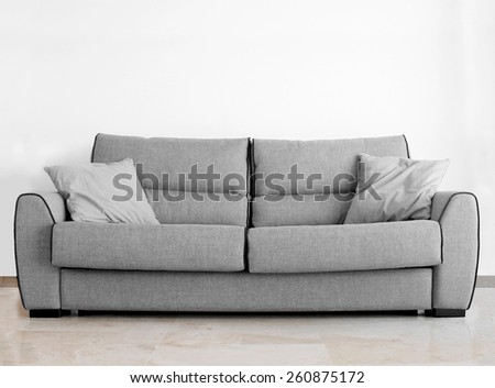 Stock fotó: 3d Grey Sofa Isolated On White