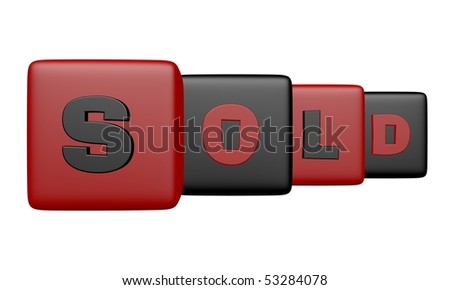 Stockfoto: Cube Block Combined A Sold Word In A Row With A Risky Compositio