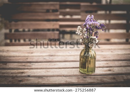 Stok fotoğraf: Plucked Lavender In Glass Vase