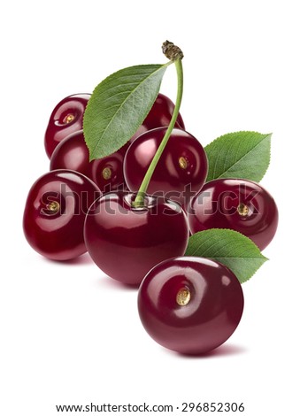 Stock fotó: Cherry Background Ripe Fresh Glossy Rich Cherries On White Background Macro