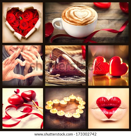 [[stock_photo]]: Valentines Day Concept Red Cups And Roses On A Wooden Background