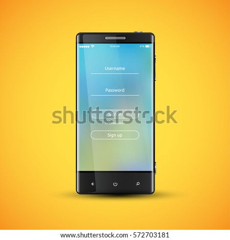 Stockfoto: Simple And Colorful Ui Surface For Smartphones - Login Screen V